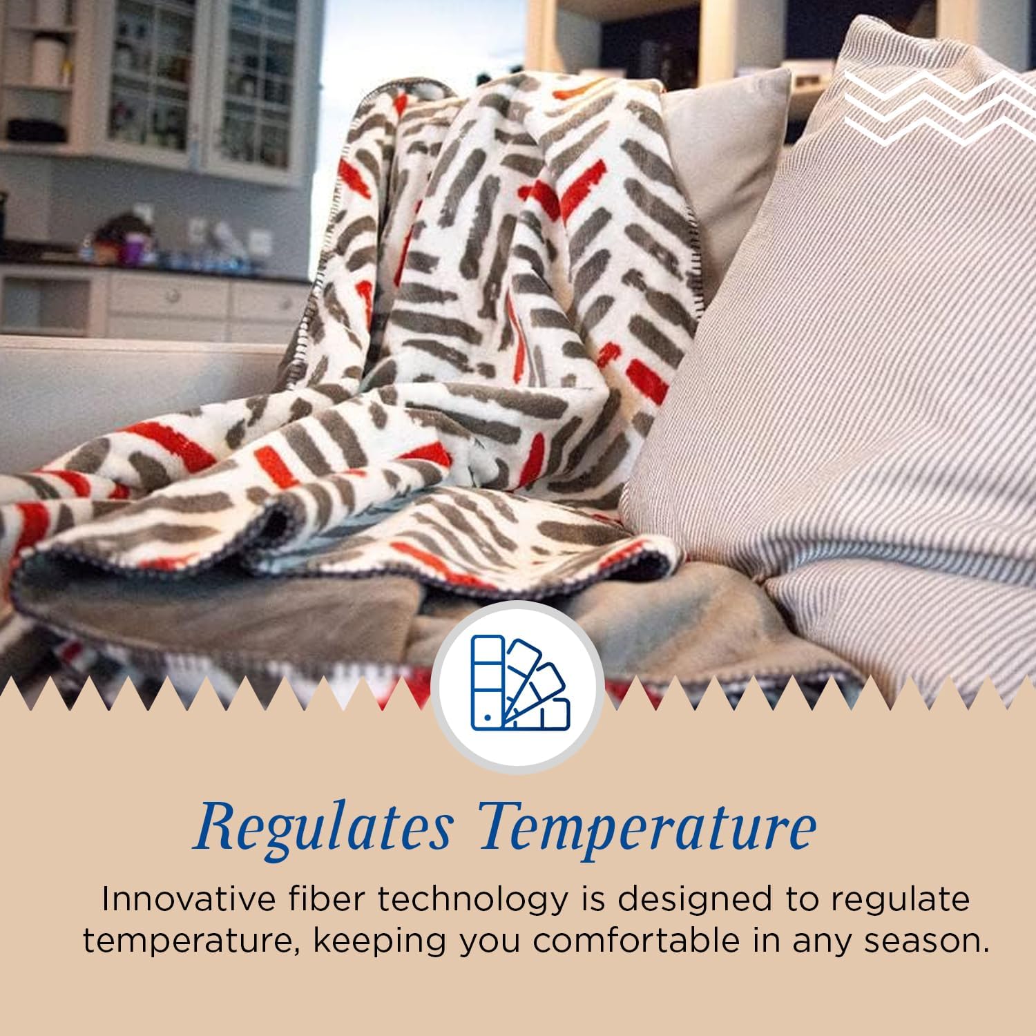 Denali Super Cozy Modern Plaid - Throw Blankets with Orange & Gray Tracks (60x72) - Image 6