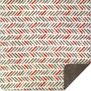Denali Super Cozy Modern Plaid - Throw Blankets with Orange & Gray Tracks (60x72)