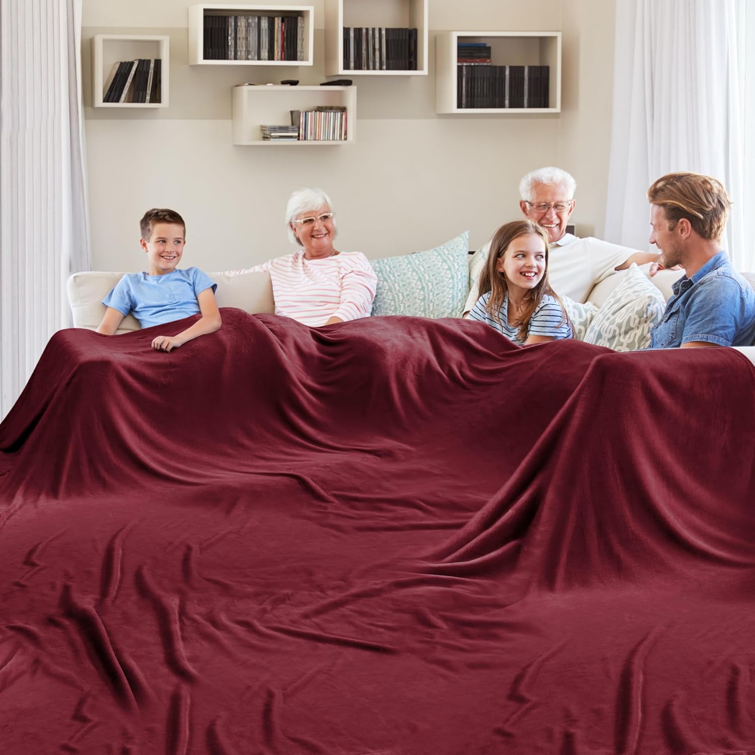 Edenleaf Oversized Blanket 120x120 Inches, Giant Huge Companion for Bed, Sofa,Travel and Camping, Extra Large Big Soft Blanket Fits The Whole Family and Outdoors, Dark Grey 10'x10' - Image 11