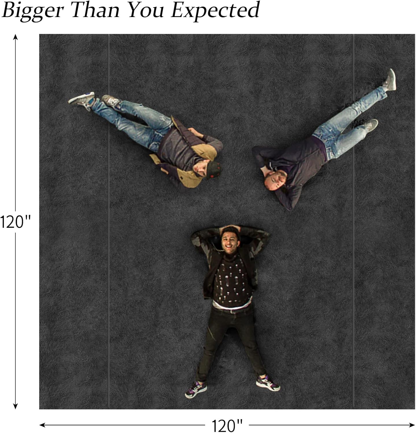 Edenleaf Oversized Blanket 120x120 Inches, Giant Huge Companion for Bed, Sofa,Travel and Camping, Extra Large Big Soft Blanket Fits The Whole Family and Outdoors, Dark Grey 10'x10' - Image 6