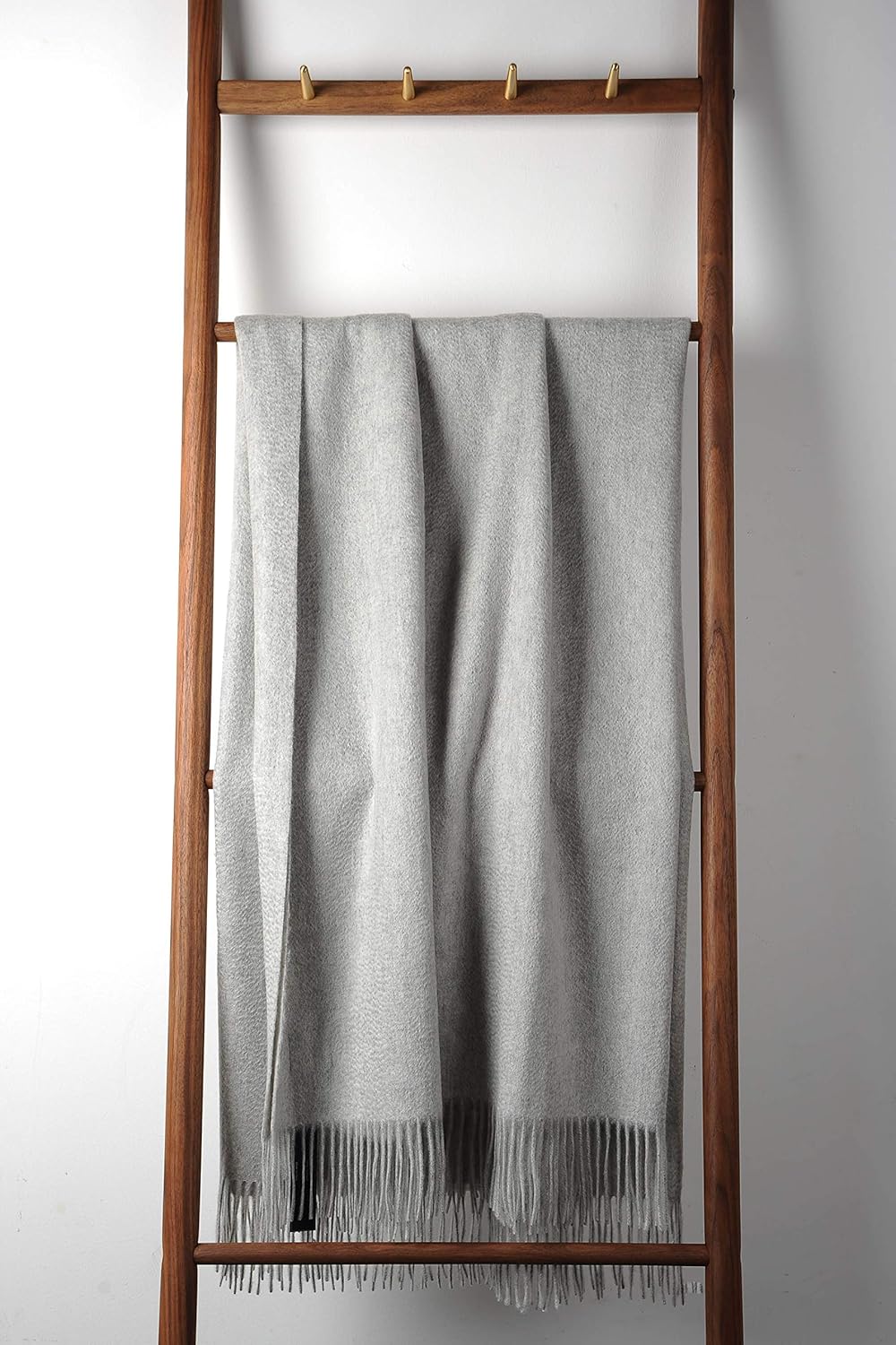 EP Mode 100% Pure Cashmere Throw Blanket Lt. Heather Grey i##e##s: Classic Design ^^ for Sofa ^^ with Gift Box :i##e##s - Image 6