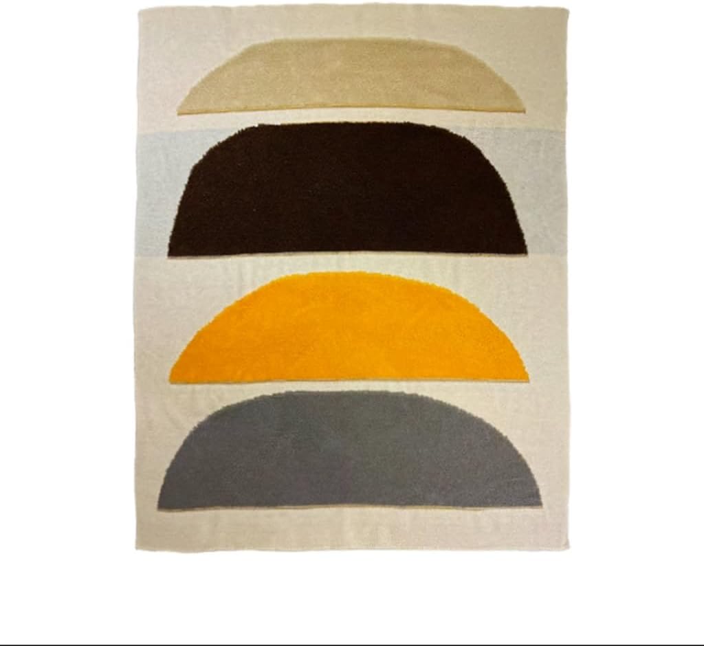 EWUROI Contrast Color Bedcloth Blanket, Single Small Throw Blanket for Sofa, Office Nap Blanket(130cmx170cm)