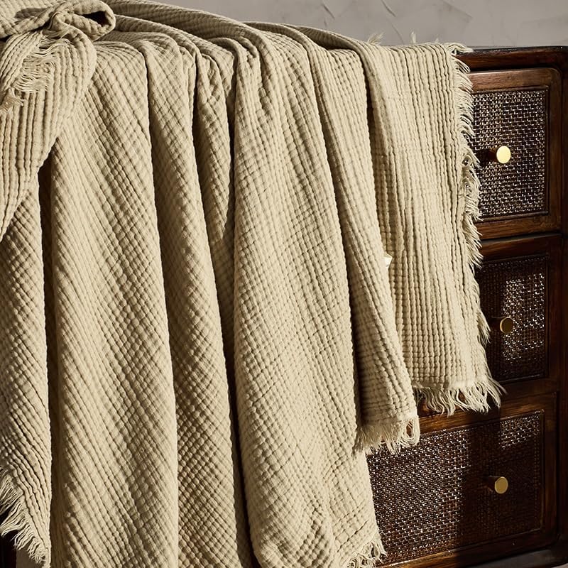 EWUROI Cotton Plush Yarn Cloth Fleece Blanket Blanket Throw(130 * 170cm) - Image 2