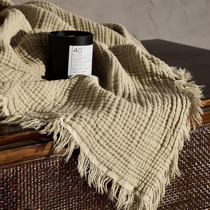 EWUROI Cotton Plush Yarn Cloth Fleece Blanket Blanket Throw(130 * 170cm) - Image 3