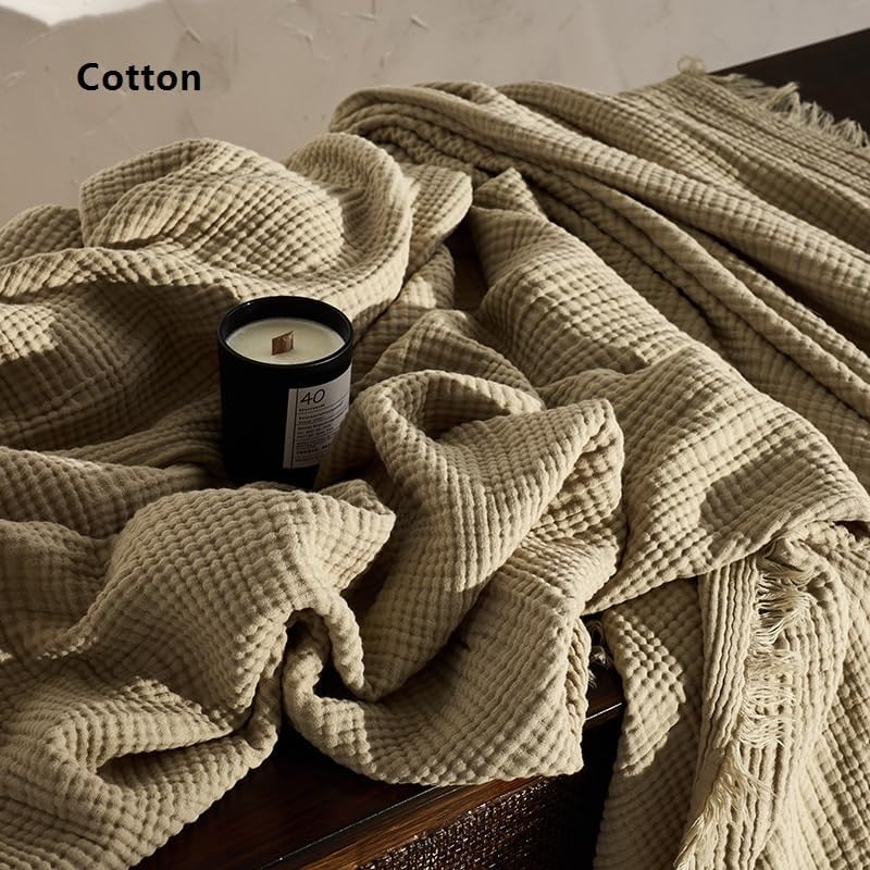 EWUROI Cotton Plush Yarn Cloth Fleece Blanket Blanket Throw(130 * 170cm) - Image 5