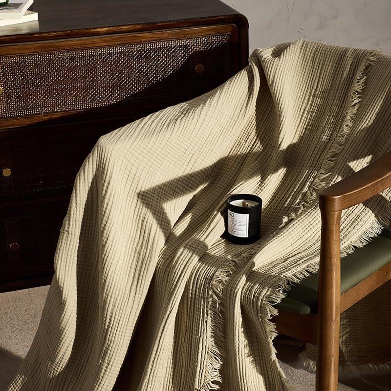 EWUROI Cotton Plush Yarn Cloth Fleece Blanket Blanket Throw(130 * 170cm) - Image 4