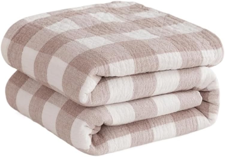 EWUROI Japanese Plush Cotton Fleece Blanket Cloth Nap Blanket Throw(White-Patch Five-Pointed star4,150 * 200cm)