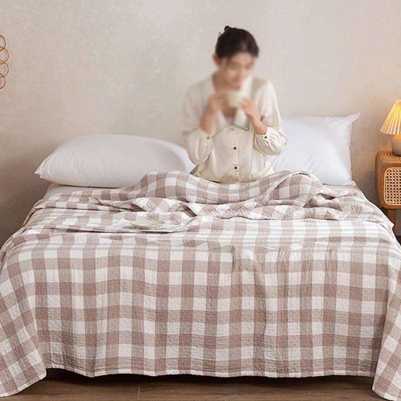 EWUROI Japanese Plush Cotton Fleece Blanket Cloth Nap Blanket Throw(White-Patch Five-Pointed star4,150 * 200cm) - Image 2