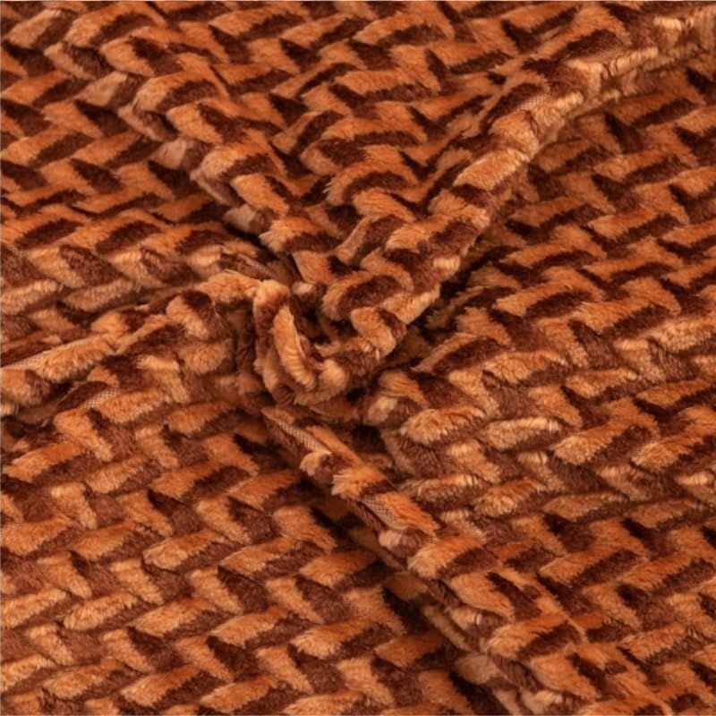 EWUROI Plush Cationic Fleece Blanket Air Conditioned Sofa Blanket Throw(Orange) - Image 4