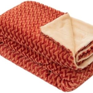 EWUROI Plush Cationic Fleece Blanket Air Conditioned Sofa Blanket Throw(Orange)