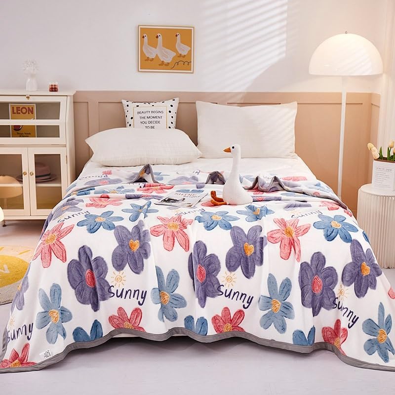 EWUROI Thickened Plush Mink Fleece Fleece Blanket Nap Air Conditioner Blanket Throw(200 * 230cm) - Image 2