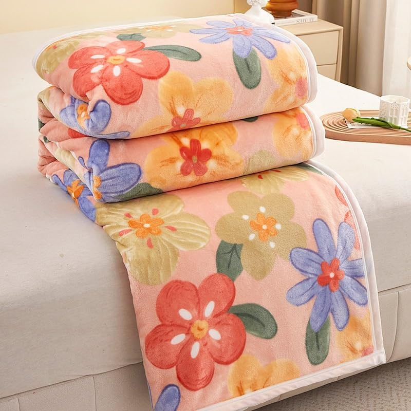 EWUROI Thickened Plush Office Nap Flannel Blanket Sofa Air Conditioner Blanket Throw(120 * 200cm) - Image 3