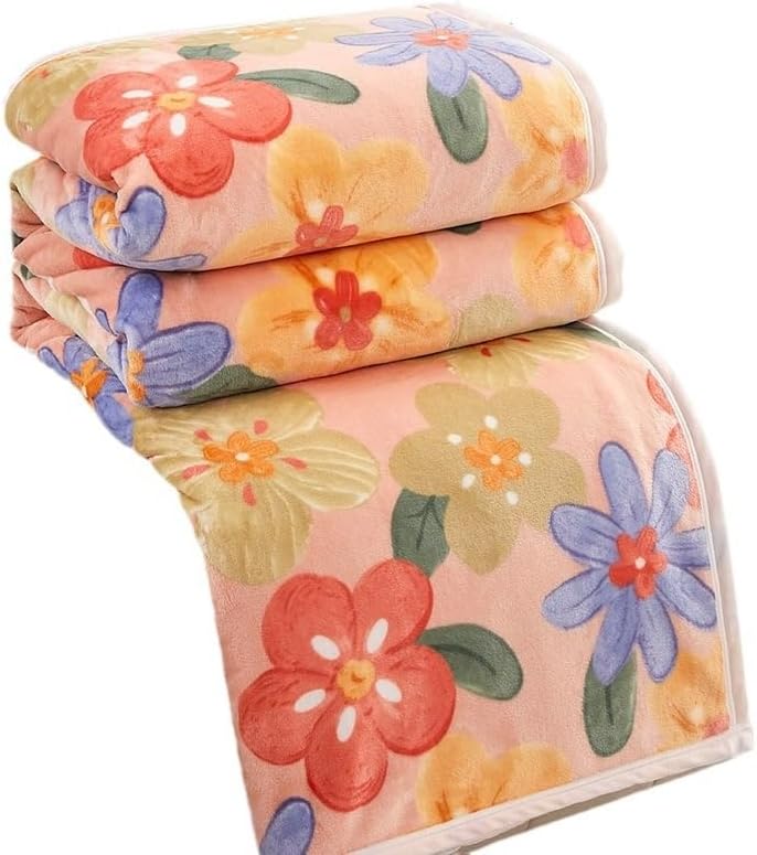 EWUROI Thickened Plush Office Nap Flannel Blanket Sofa Air Conditioner Blanket Throw(120 * 200cm)