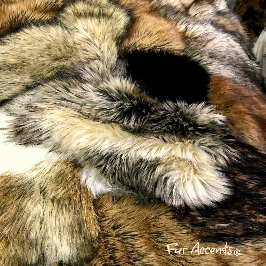 Fur Accents Extraordinary Fur 5'x5' Throw, Sofa Cover, Chair Cover, Patchwork Pieced Fur, Luxury Fur Throw Blanket, Rug, Bedspread, One of a Kind Design, Hand Made to Order USA (5'x5') - Image 4