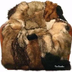 Fur Accents Extraordinary Fur 5'x5' Throw, Sofa Cover, Chair Cover, Patchwork Pieced Fur, Luxury Fur Throw Blanket, Rug, Bedspread, One of a Kind Design, Hand Made to Order USA (5'x5')