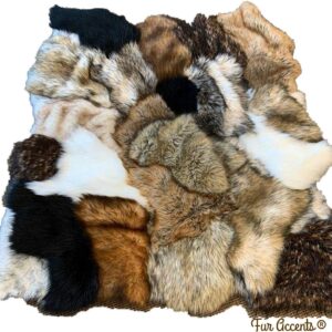 Fur Accents Extraordinary Patchwork Pieced Fur Throw, Sofa Cover, Chair Cover, Premium Fur Bedspread. Blanket, Area Accent Rug, One of a Kind Design, Hand Made to Order USA (2'x4')