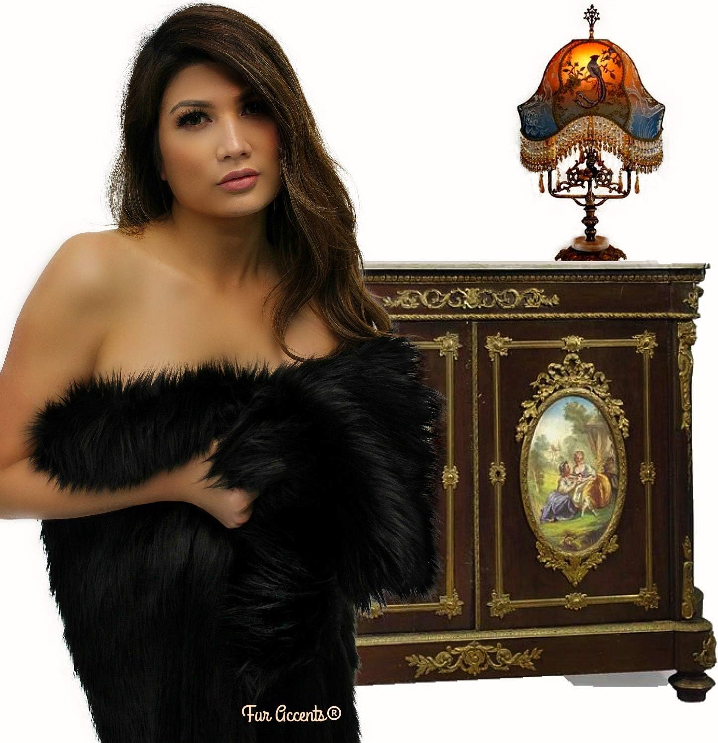 Fur Accents Faux Fur Throw Blanket Minky Cuddle Lining 3'x5' White i##e##s: Plush ^^ Soft Fur ^^ Shaggy ^^ Shag ^^ Black Bear ^^ Hand Made ^^ USA ^^ to Order ^^ Bedspread ^^ Comforter :i##e##s - Image 6