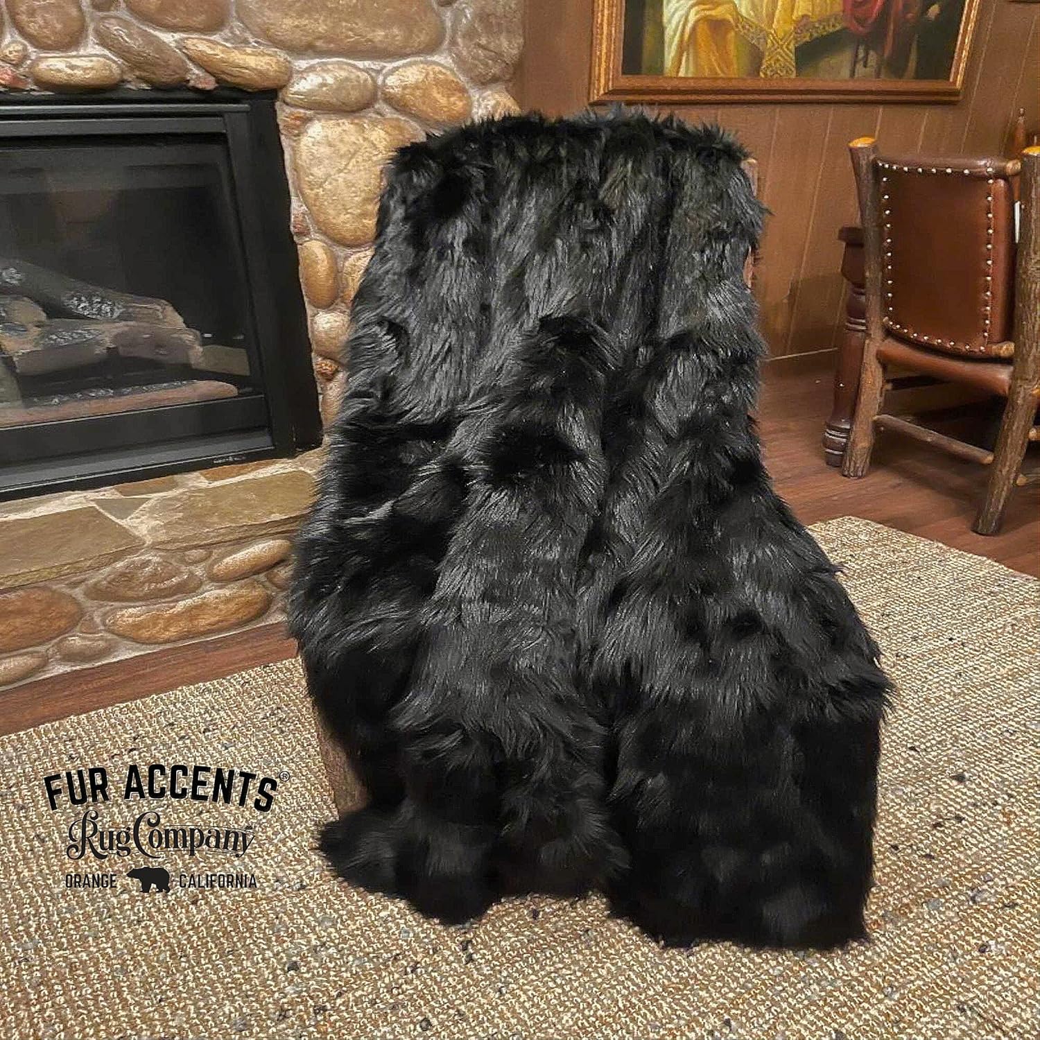 Fur Accents Faux Fur Throw Blanket Minky Cuddle Lining 3'x5' White i##e##s: Plush ^^ Soft Fur ^^ Shaggy ^^ Shag ^^ Black Bear ^^ Hand Made ^^ USA ^^ to Order ^^ Bedspread ^^ Comforter :i##e##s - Image 7