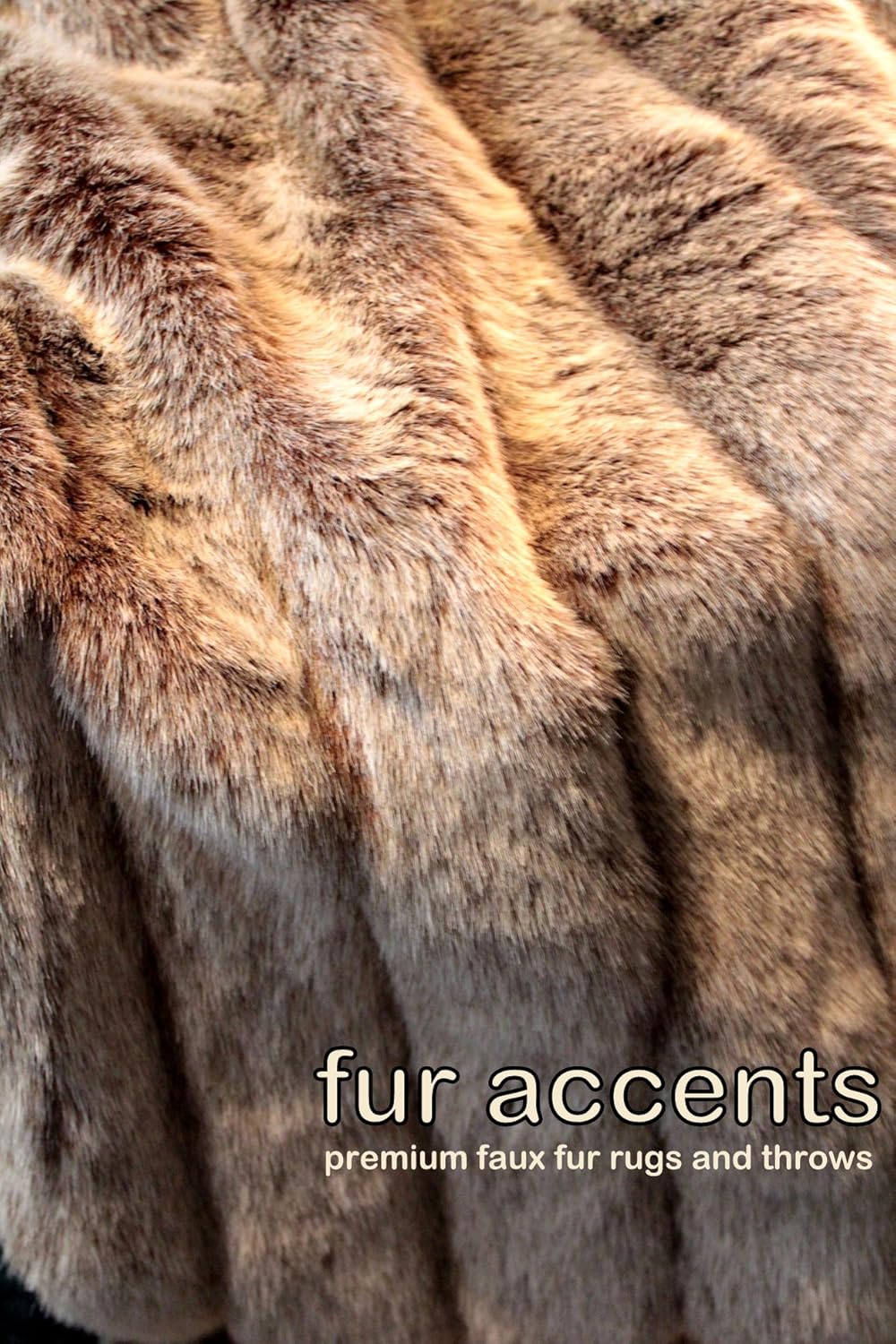 Fur Accents Premium Faux Fur Throw Blanket/Brown Channel Mink with Minky Cuddle Fur Lining 4'x5' - Image 4