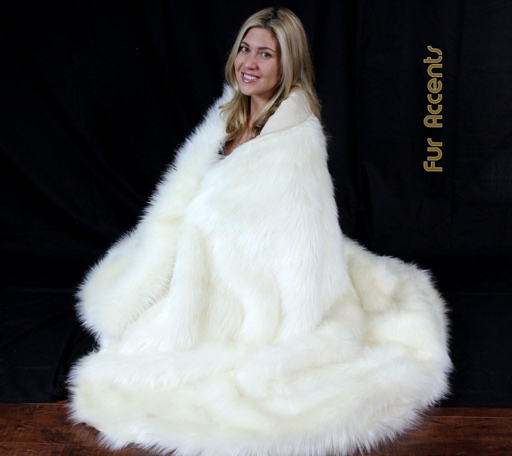 Fur Accents Sumptuous Luxury Faux Fur Throw Blanket - Designer Quality Made in America (58''x60'', Tawny Wolf) - Image 8