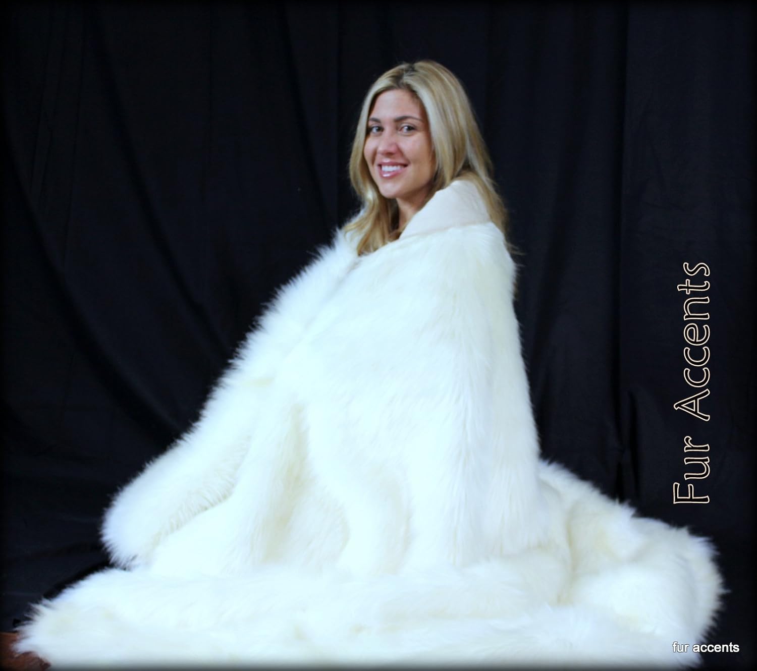 Fur Accents Sumptuous Luxury Faux Fur Throw Blanket - Designer Quality Made in America (58''x60'', Tawny Wolf) - Image 6