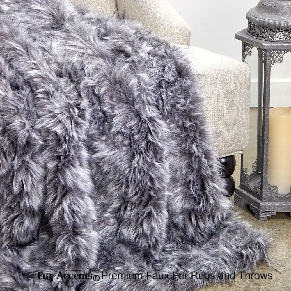 Fur Accents Sumptuous Luxury Faux Fur Throw Blanket - Designer Quality Made in America (58''x60'', Tawny Wolf) - Image 10
