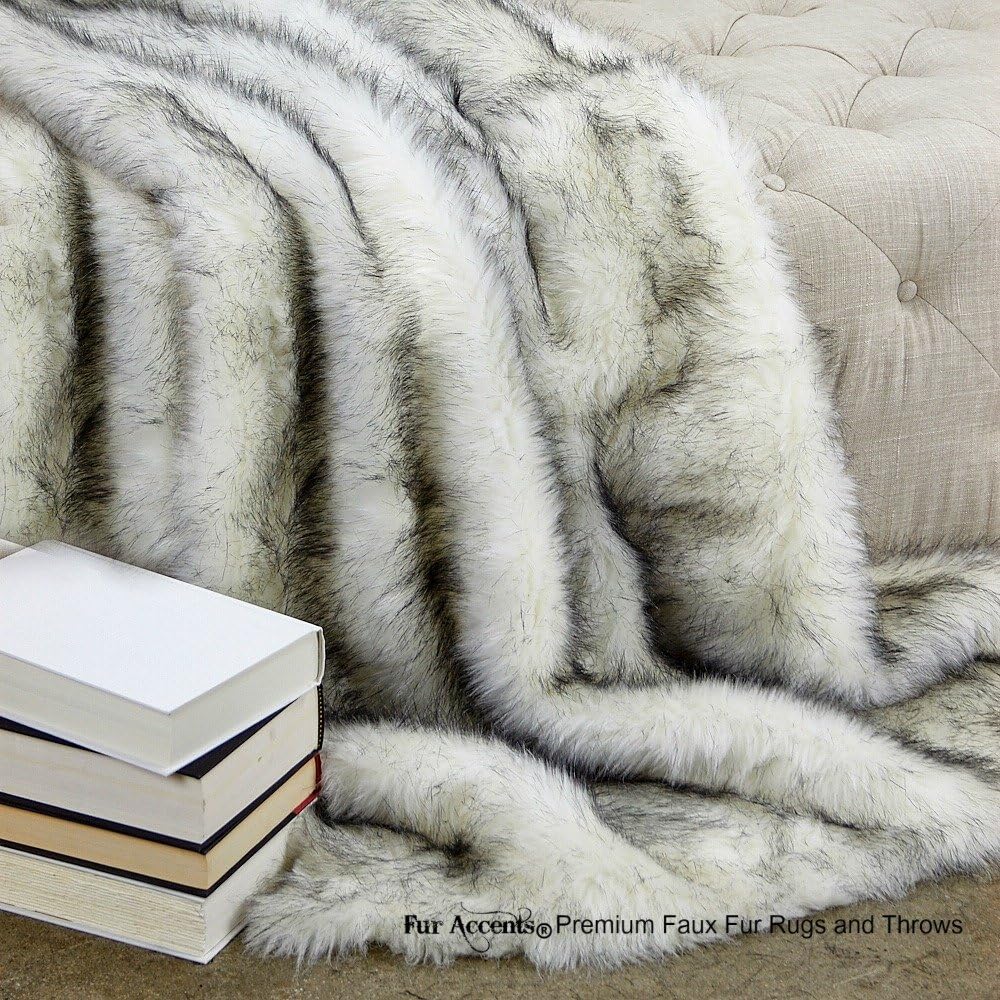Fur Accents Sumptuous Luxury Faux Fur Throw Blanket - Designer Quality Made in America (58''x60'', Tawny Wolf) - Image 26