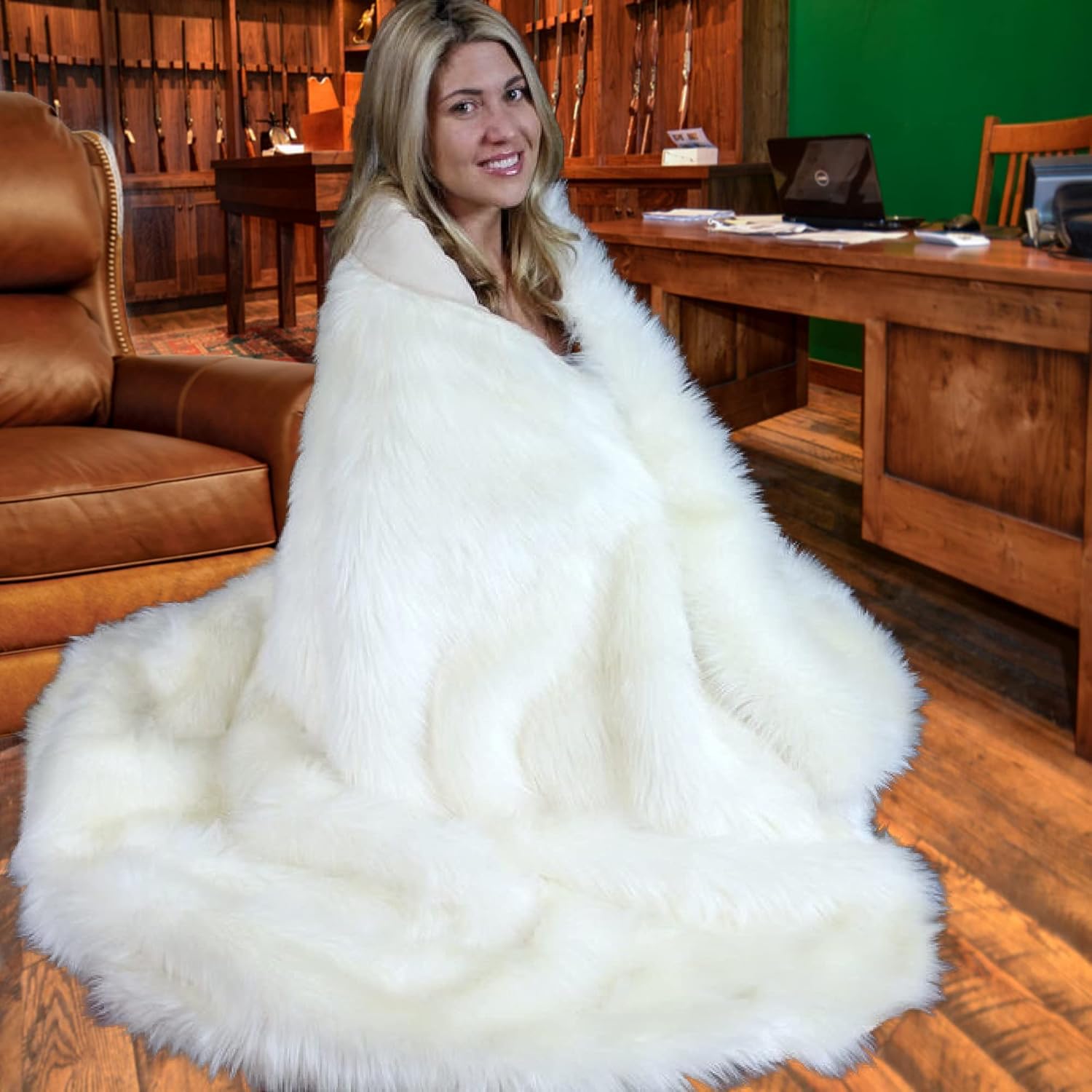 Fur Accents Sumptuous Luxury Faux Fur Throw Blanket - Designer Quality Made in America (58''x60'', Tawny Wolf) - Image 22