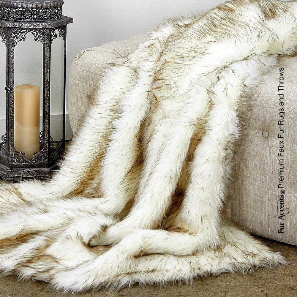 Fur Accents Sumptuous Luxury Faux Fur Throw Blanket - Designer Quality Made in America (58''x60'', Tawny Wolf) - Image 21