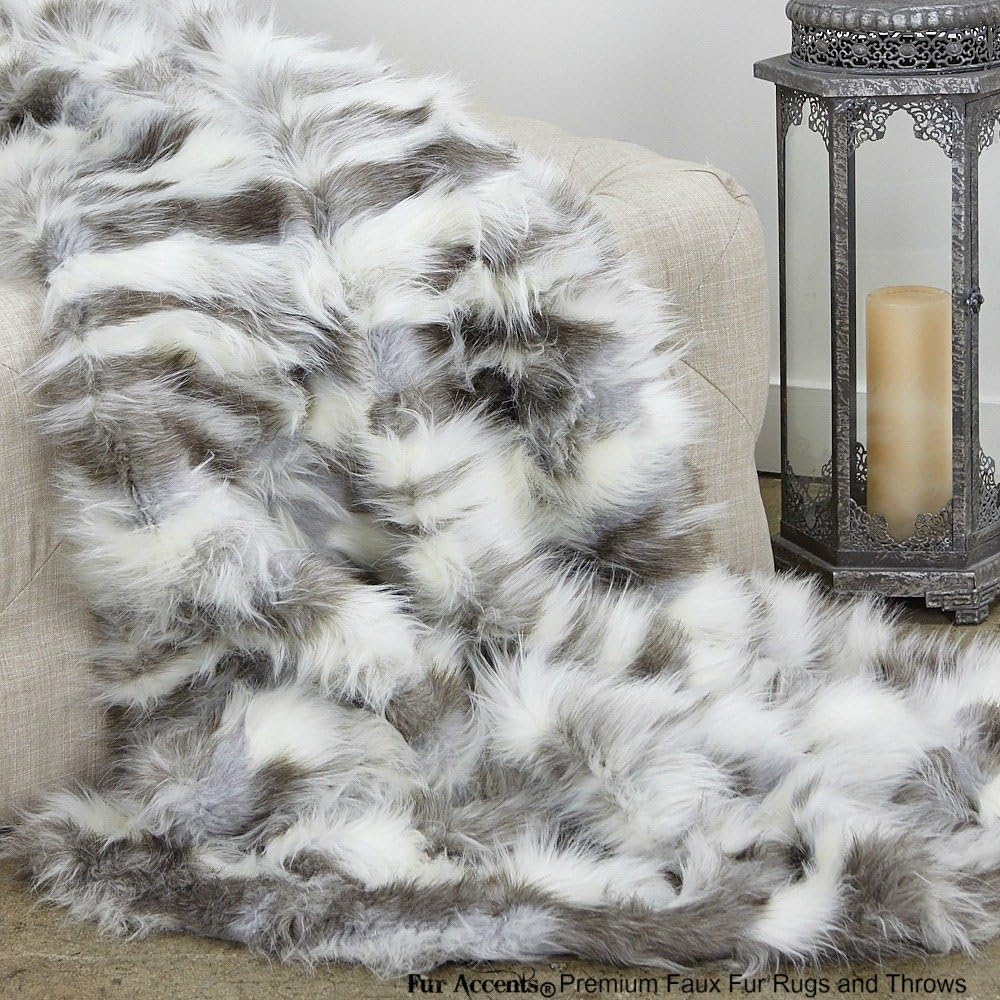 Fur Accents Sumptuous Luxury Faux Fur Throw Blanket - Designer Quality Made in America (58''x60'', Tawny Wolf) - Image 9