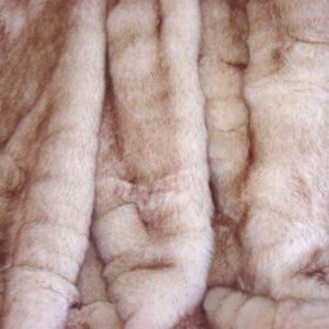 Fur Accents Throw Blanket/White Arctic Fox (Fake) Faux Fur, Brown-Tipped with Minky Fur Lining, 5'x6'