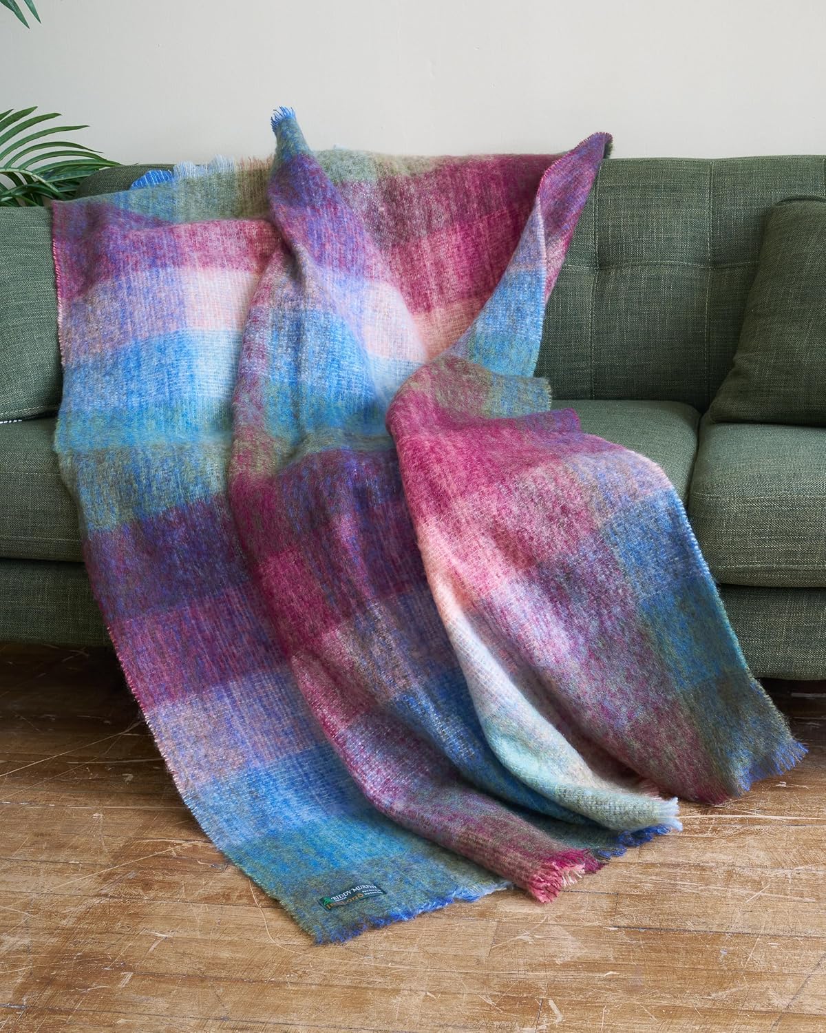 Genuine Irish Angora Mohair Wool Throw Blanket 72"x54" Inches Plaid Multicolor i##e##s: Super Soft Feel ^^ Warmth ^^ Traditional Celtic Style ^^ Imported from Ireland :i##e##s - Image 2
