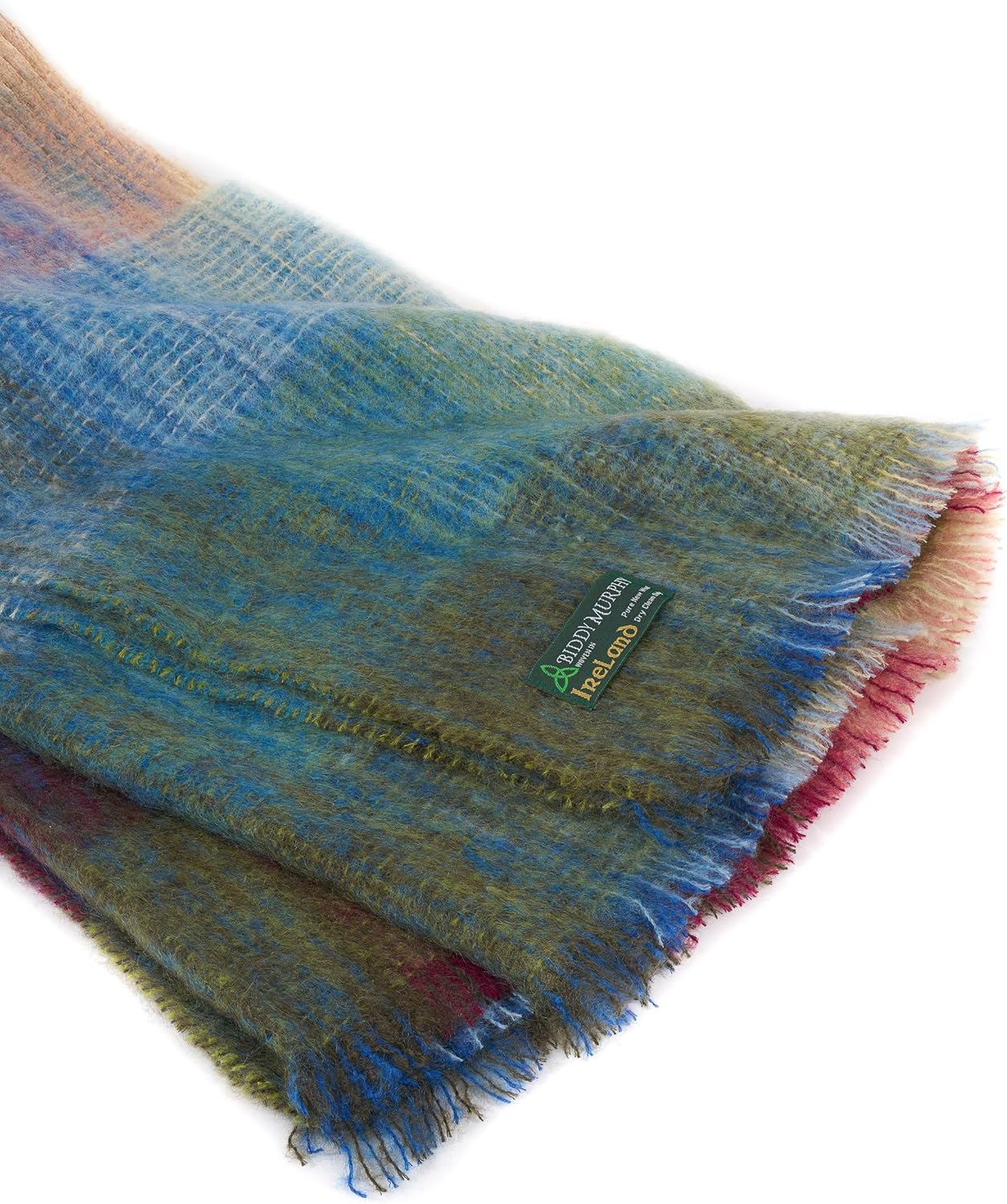 Genuine Irish Angora Mohair Wool Throw Blanket 72"x54" Inches Plaid Multicolor i##e##s: Super Soft Feel ^^ Warmth ^^ Traditional Celtic Style ^^ Imported from Ireland :i##e##s - Image 10