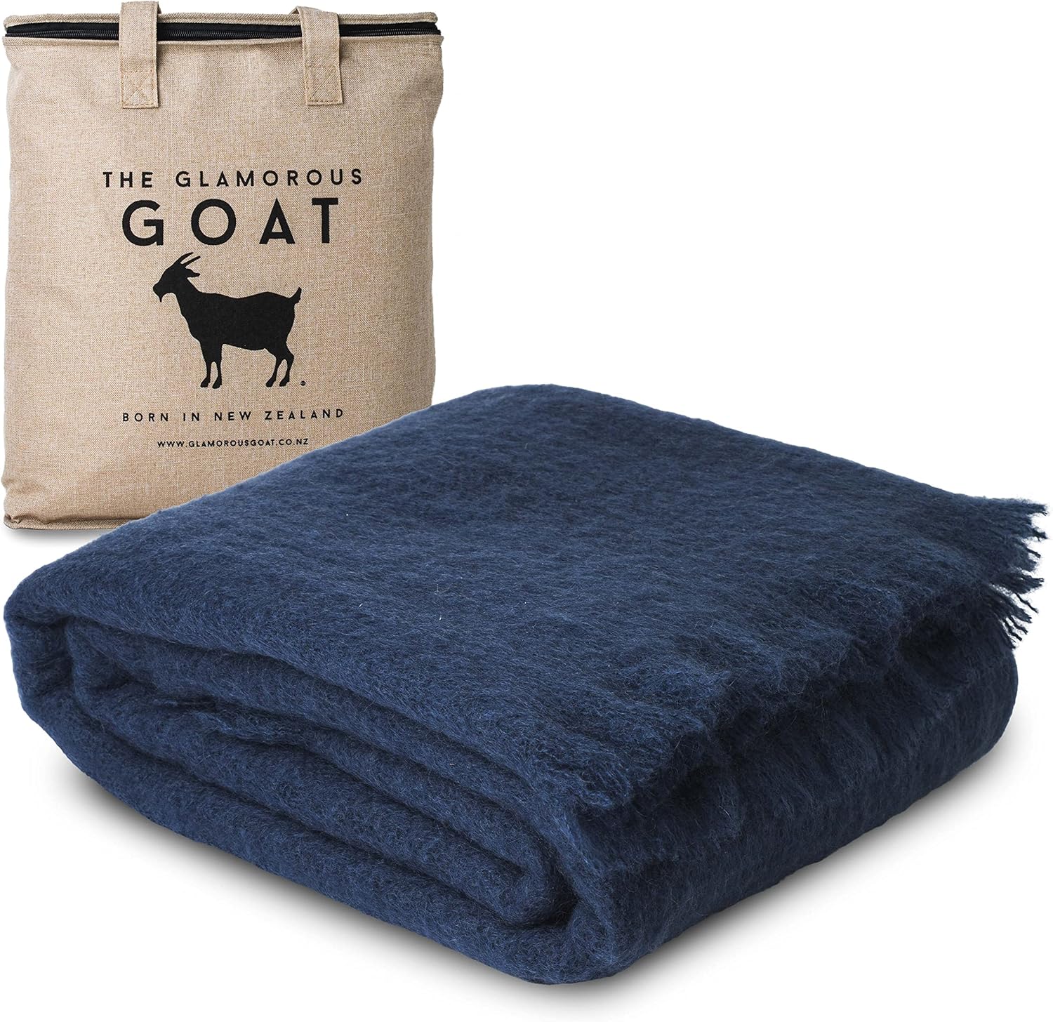 Glamorous Goat Merino Wool Throw Blanket - 55% Mohair, 34% Wool, Ultra Soft and Fluffy, Warm and Cosy, Ethically-sourced. 71' x 51'. Hemp Carrier Bag Included (Charcoal) - Image 10
