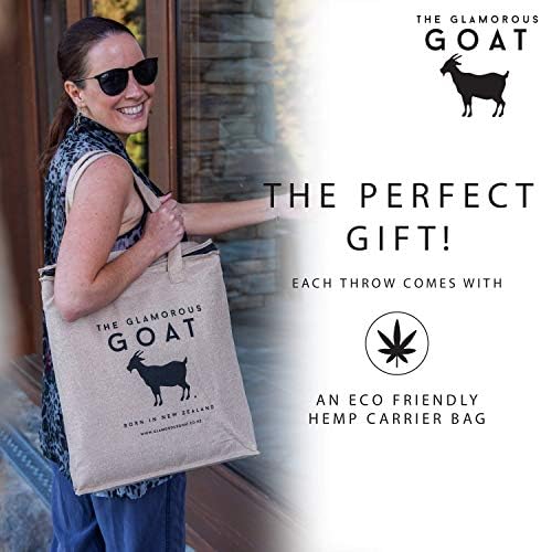 Glamorous Goat Merino Wool Throw Blanket - 55% Mohair, 34% Wool, Ultra Soft and Fluffy, Warm and Cosy, Ethically-sourced. 71' x 51'. Hemp Carrier Bag Included (Charcoal) - Image 6