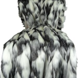 Gray Black White Faux Fur Throw Blanket & Bedspread - Tibet Fox Fur - Gray Black White Luxury Faux Fur - Soft Faux Fur Blanket, Made in USA, 16438