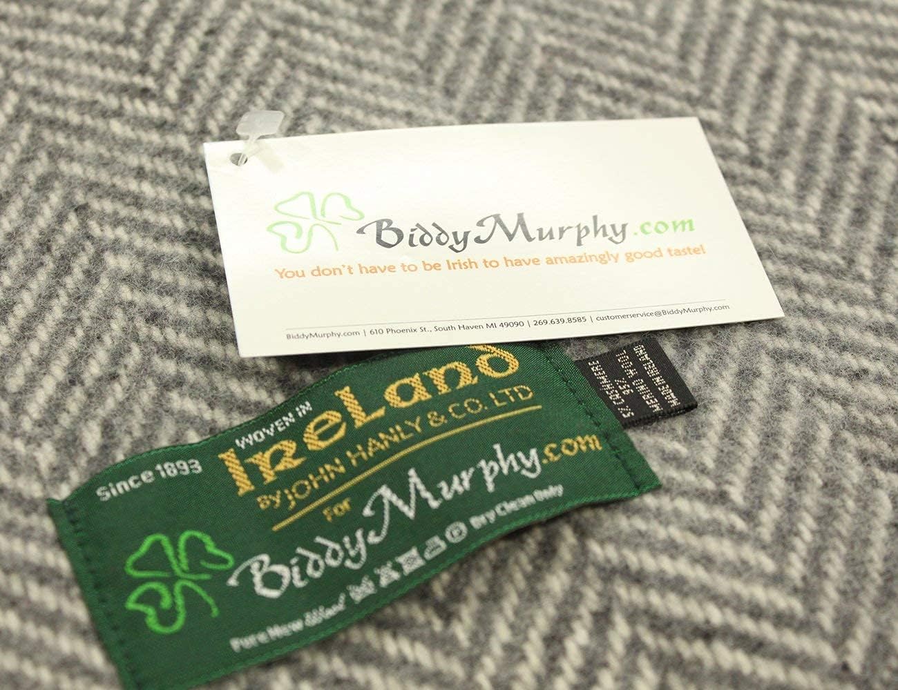 Grey Blanket Grey Wool Throw Supersoft Cashmere Fluffy Merino Wool 6 ft x 4.5 ft Classic Herrignbone Pattern Irish Artisan Weaving Mill i##e##s: Heirloom quality ^^ Woven in Ireland :i##e##s - Image 8