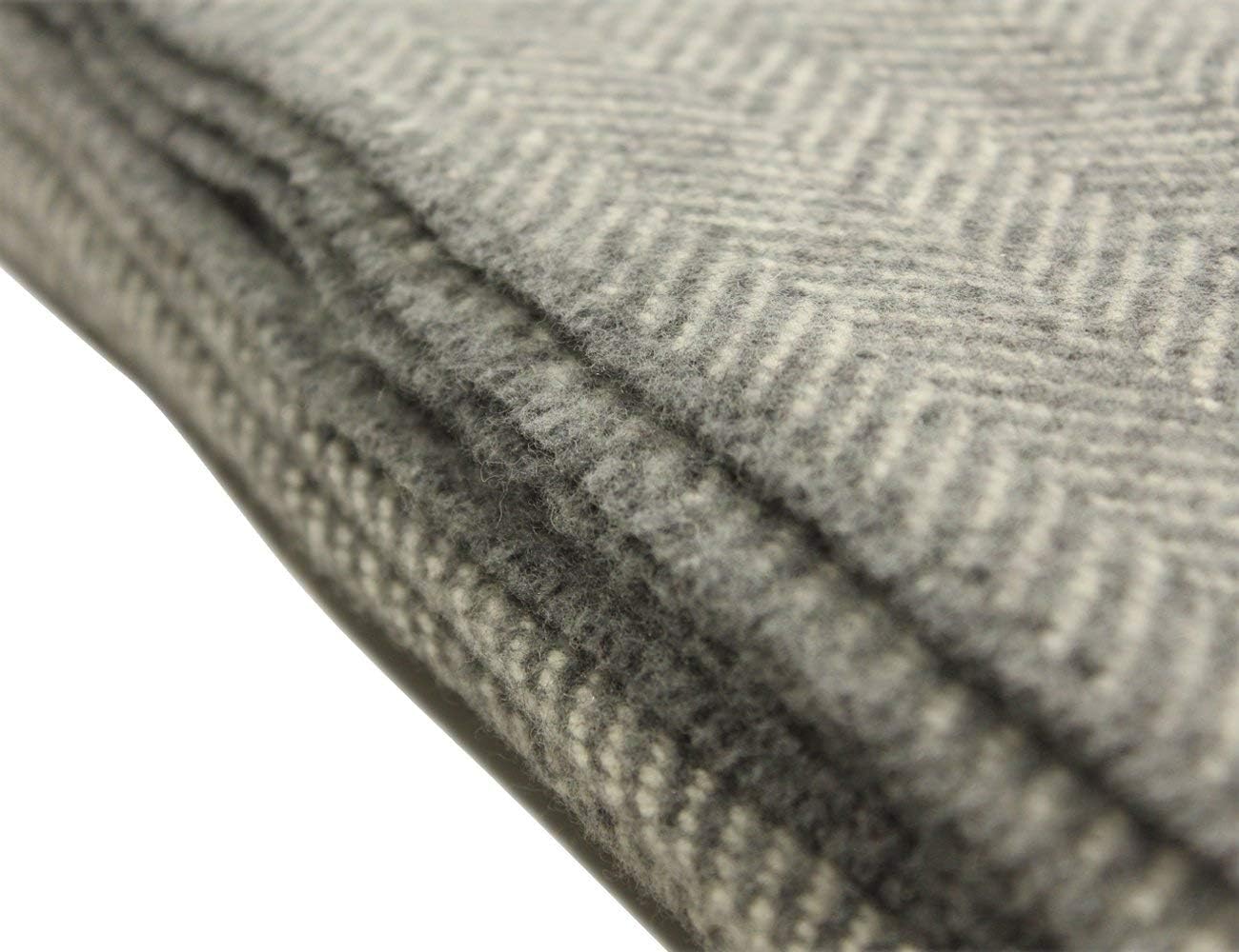 Grey Blanket Grey Wool Throw Supersoft Cashmere Fluffy Merino Wool 6 ft x 4.5 ft Classic Herrignbone Pattern Irish Artisan Weaving Mill i##e##s: Heirloom quality ^^ Woven in Ireland :i##e##s - Image 5