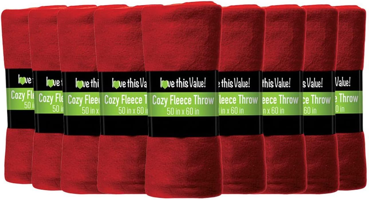 Imperial Home 24 Pack Wholesale Soft Cozy Fleece Blankets - 50" x 60" Comfy Throw Blankets (Grey) - Image 25