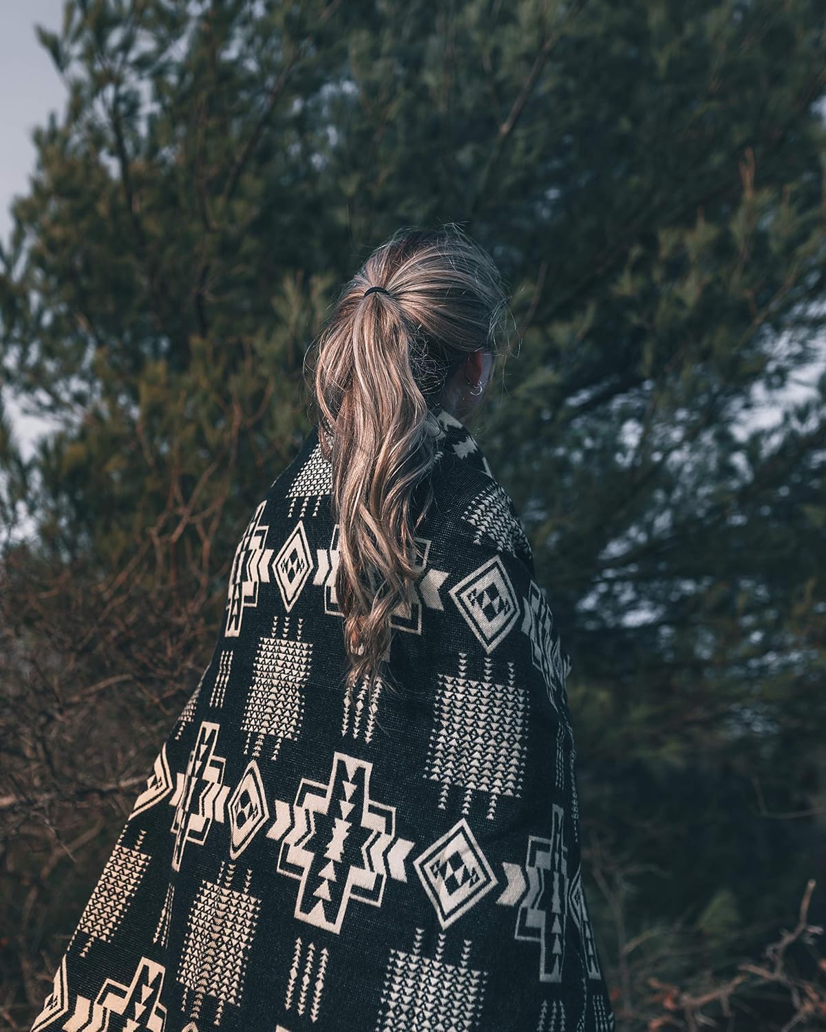 Inca Aztec Throw Blanket Southwest Indian Navajo Faux Alpaca Obsidian Black King i##e##s: Boho Style ^^ Lightweight ^^ Hypoallergenic ^^ Queen ^^ Native Cover ^^ Bedding ^^ Couch ^^ Camping ^^ Vanlife :i##e##s - Image 2