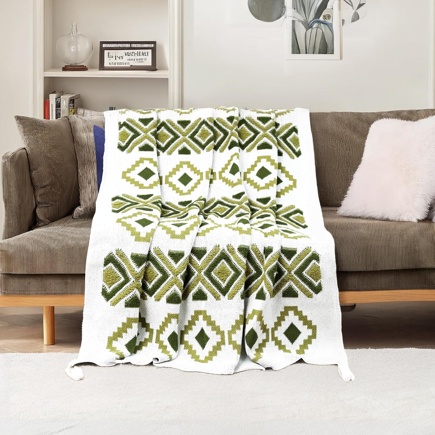 Larexius Boho Chunky Knit Throw Blanket \u2013 51"x67" Cozy & Lightweight (2.09lb) | Perfect for Sofa, Camping & WFH | Stylish Home Decor, Machine Washable & Ideal Gift for Women (Cream, Embroidery) - Image 16