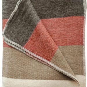 LATITUDE ZERO, Alpaca Wool Throw Blanket | Warm, Ultra-Soft, Breathable, Non-Itchy Blanket-Throw | Hypoallergenic and Beautiful Fabric (Brick Red)