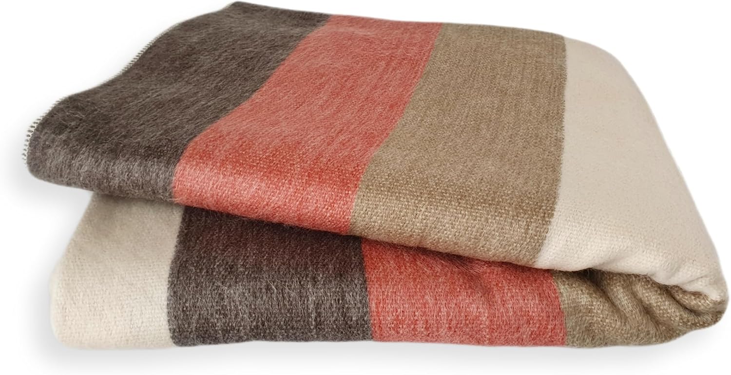 LATITUDE ZERO, Alpaca Wool Throw Blanket | Warm, Ultra-Soft, Breathable, Non-Itchy Blanket-Throw | Hypoallergenic and Beautiful Fabric (Brick Red) - Image 3