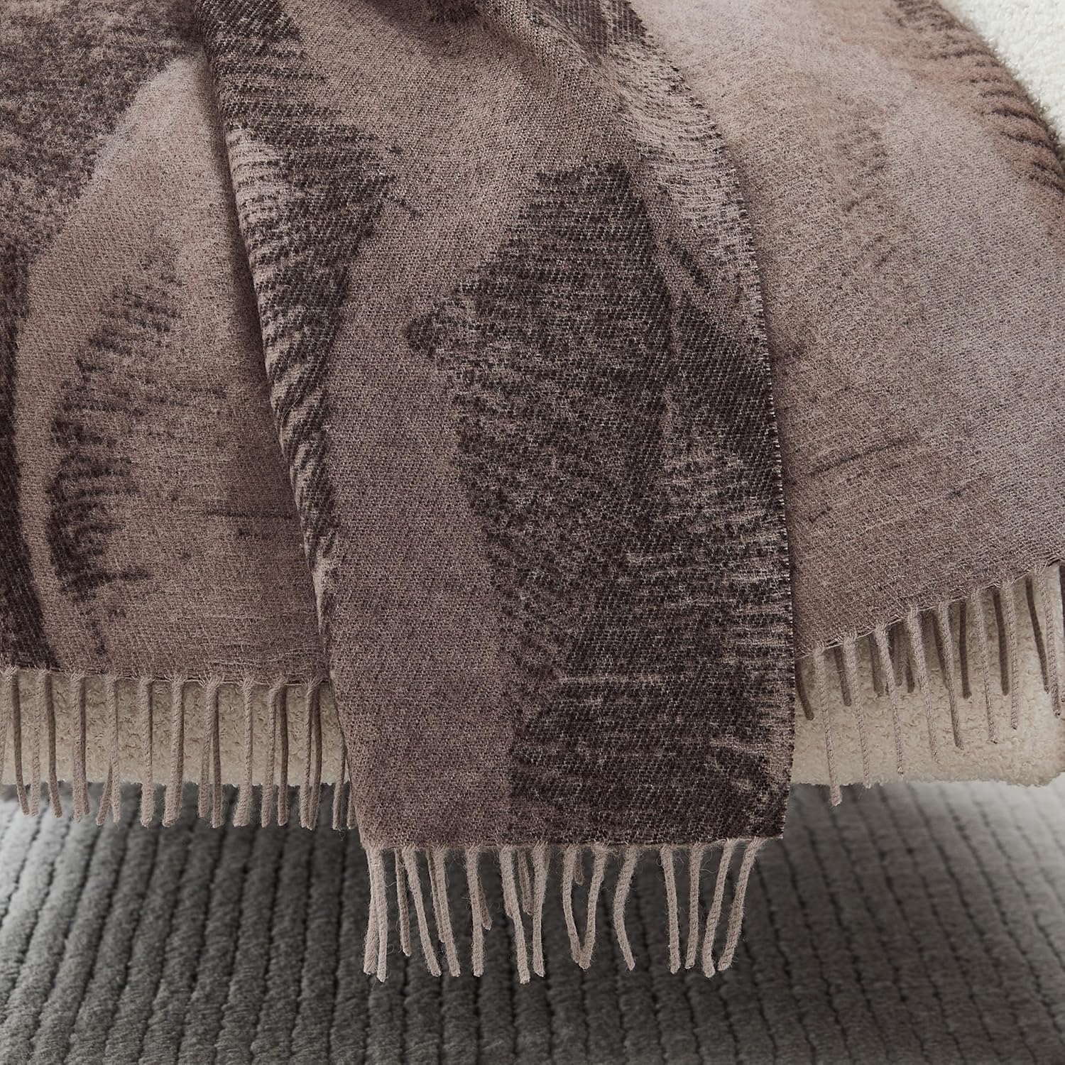 Lush Decor x Chuks Collins Mycelium Dream Throw Blanket Single 60" W x 70" L Dusty Pink - Cozy Wool Blanket - Pink Throw - Super Soft Blanket for Bed, Couch, or Chair - Image 2