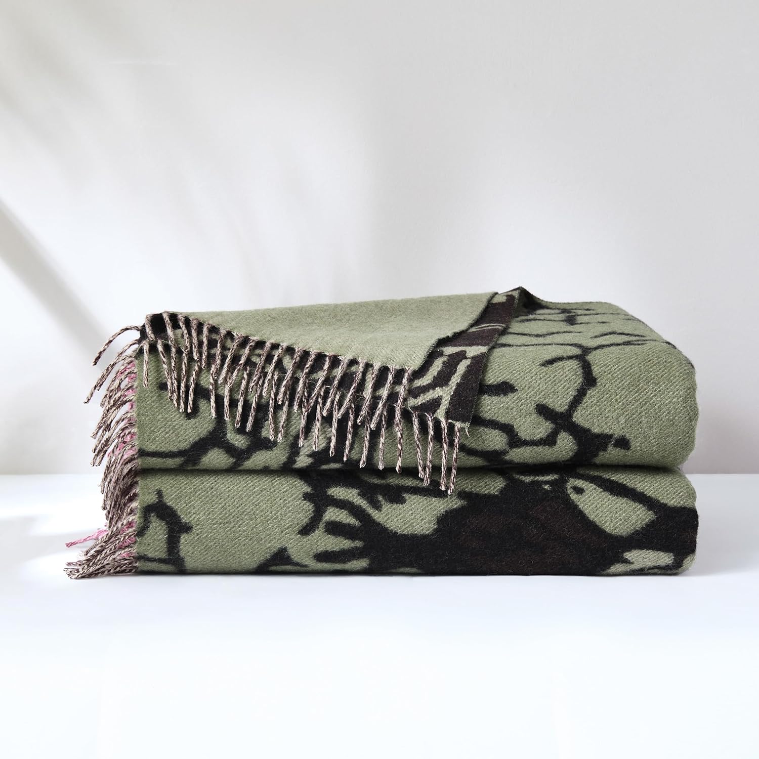 Lush Decor x Chuks Collins Threaded Roots Throw Blanket Single 60" W x 70" L Green - Cozy Wool Blanket - Green Throw - Super Soft Blanket for Bed, Couch, or Chair - Image 4