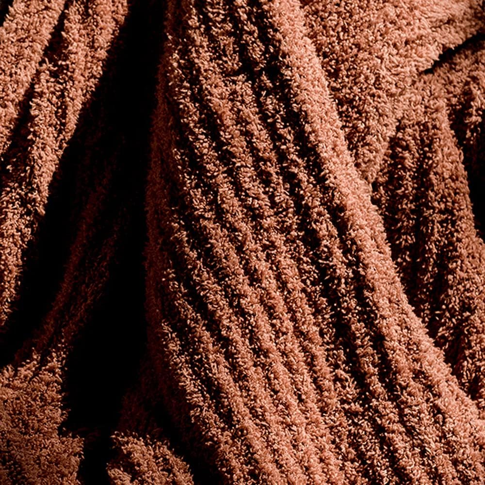 LUXOME Ultra Plush Throw Blanket | Super Soft | 75"x100" | Viscose & Polyester Blend | Extra Large | Clay (Orange) - Image 2