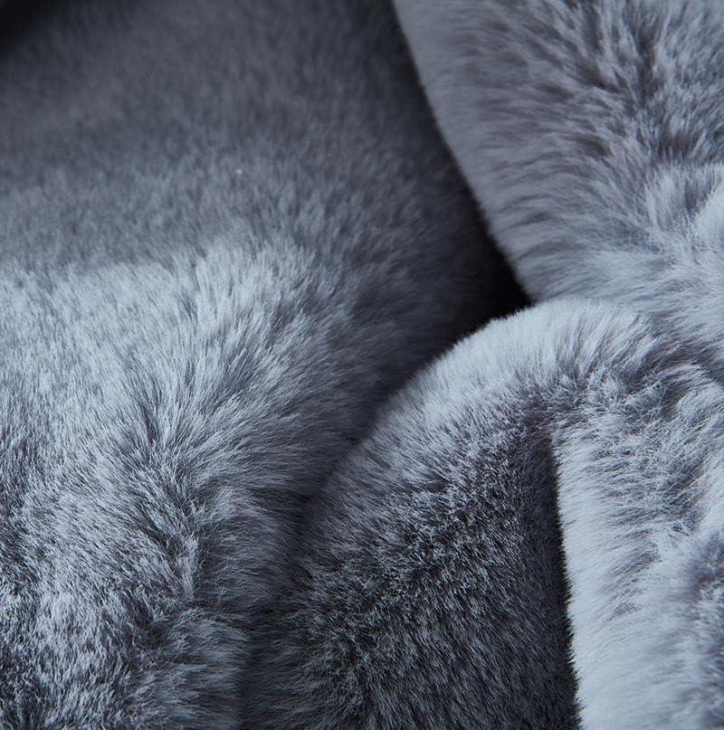 Luxury Chinchilla Faux Fur Throw Blanket (50" x 60") - Image 2