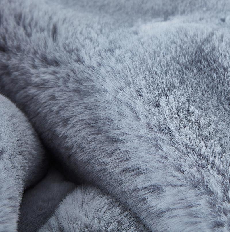 Luxury Chinchilla Faux Fur Throw Blanket (50" x 60") - Image 3