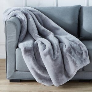 Luxury Chinchilla Faux Fur Throw Blanket (50" x 60")