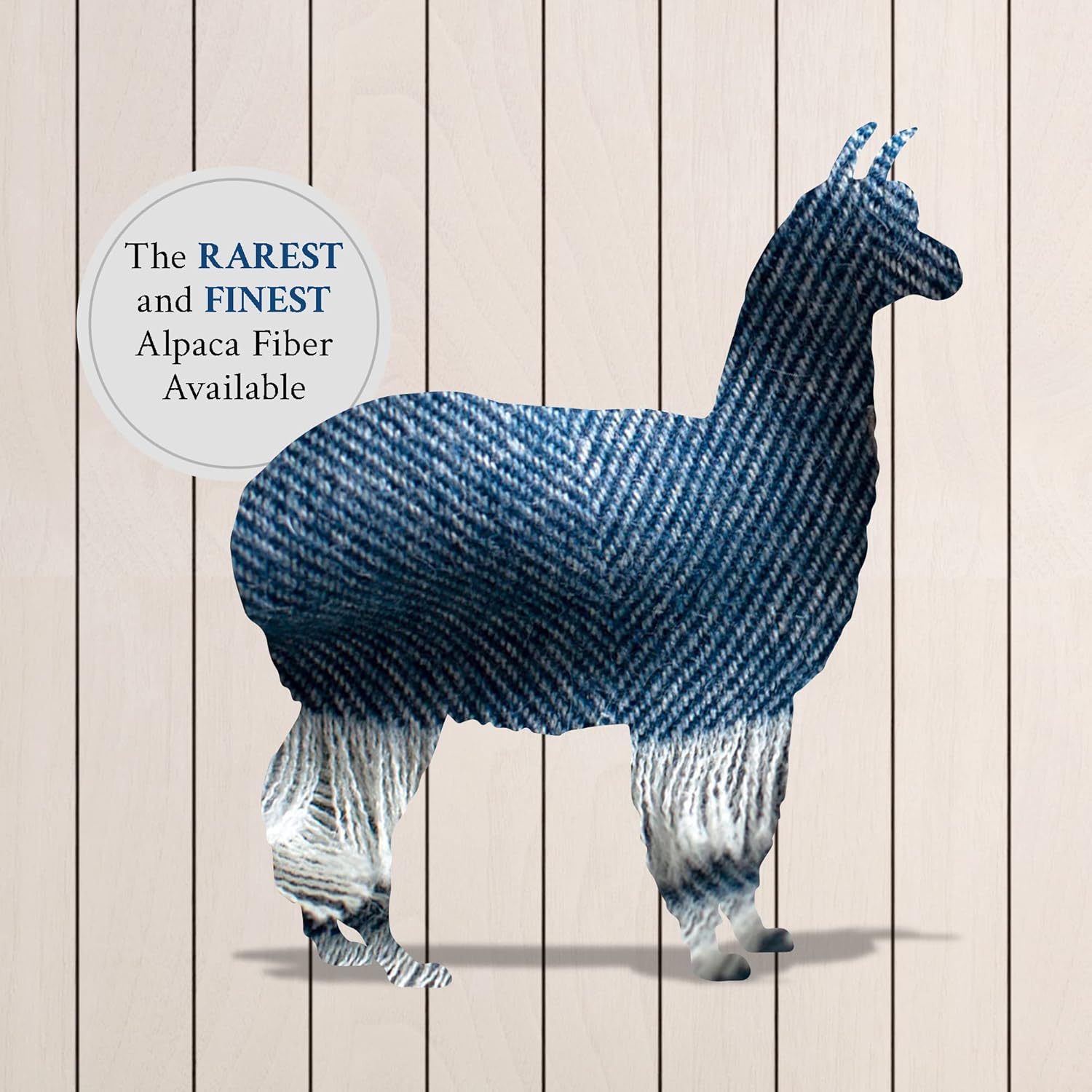 Maloca Alpaca - 100% Baby Alpaca Wool Herringbone Weave - Limited Production Ethically Sourced Throw Blanket Warmer Than Wool - Decorative Comfy Blanket for Couch, Sofa, or Beds - Indigo - Image 6